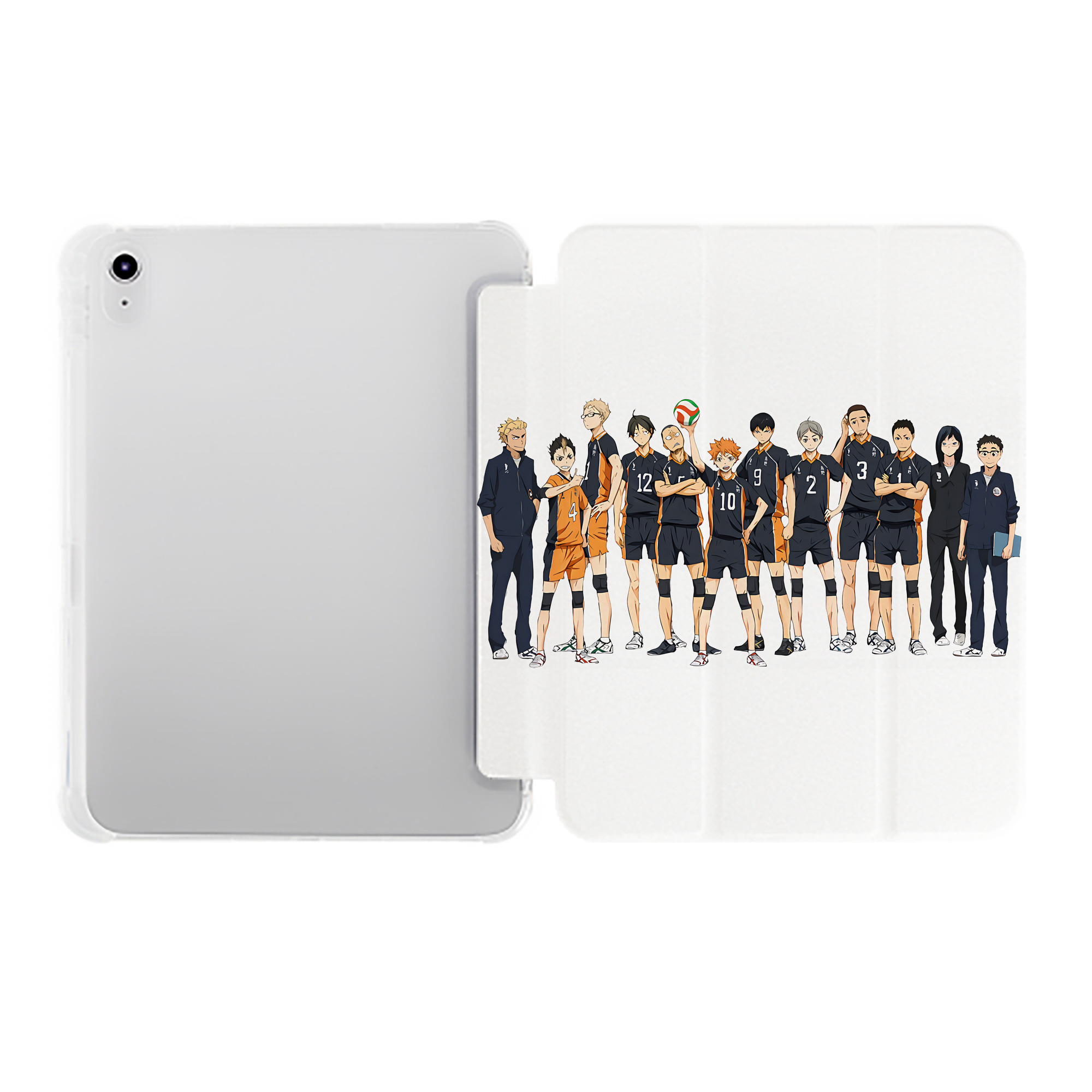 （画像用） ハイキュー!! Haikyu!! IPad ケース ペン収納付き 三つ折りスタンド PUレザー×シリコン 対応機種9.5/10.5/10.9インチ
